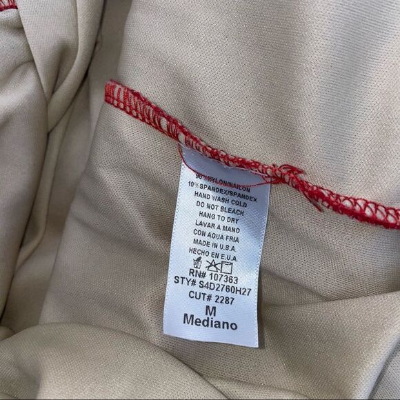 Solemio red lace over nude overlay mini form fitting cocktail dress NWOT SZ M - Picture 9 of 10